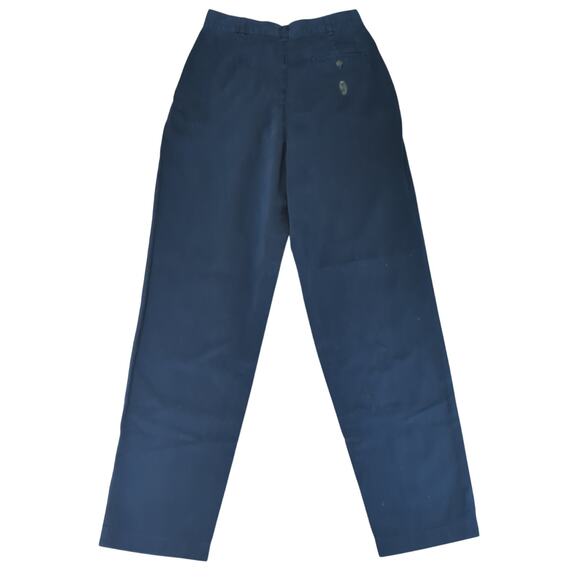 Vintage 90s Calvin Klein Pleated Pants Navy Blue Tapered Leg Women's 6 High-rise - Picture 2 of 11